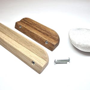Elegante lange Möbelgriffe, moderne Holzgriffe aus Eiche, originelle Griffe, Auszugsschrankgriffe, verlängerte Möbelgriffe, langer Eichengriff, Eiche