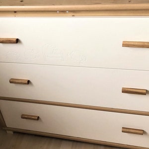Elegant Long furniture handles, Modern Wooden Pulls OAK, Original handles ,Pull-out cabinet, lengthen furniture handle