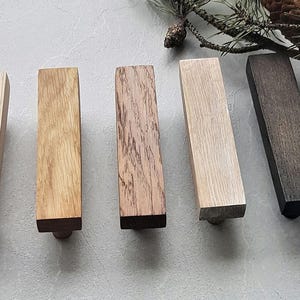 Modern Drawer Handle, unique oak pull for wardrobe, Long Cabinet furniture handles, Wooden dresser pulls