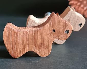 Tiradores de madera con forma de perro, tiradores de cajón, figura decorativa, muebles infantiles, armario novedoso, tirador de madera ecológica.