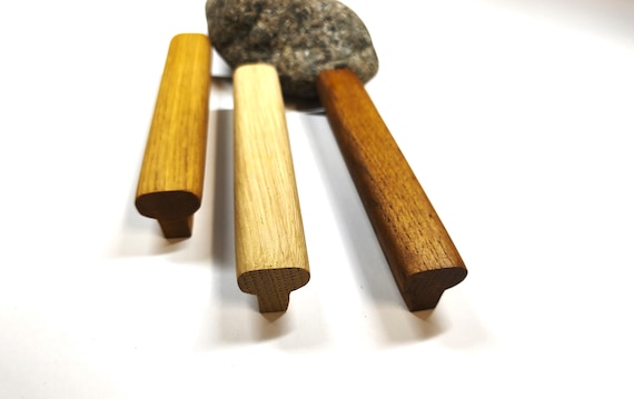 Wood Drawer Handle, Long Cabinet Pulls, Wood Dresser Handles, Wardrobe Thin Pulls, Solid OAK Wooden Handles, Modern wood pulls Solid handles