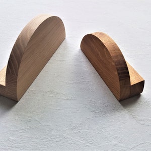 Half Moon Semicircle Handles, Wooden Pulls, Furniture Hardware, Knobs for Dresser, Wardrobe, Kitchen Doors,  Adom Genuine Wood