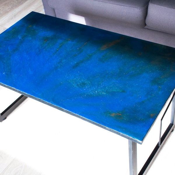 Epoxy Resin Blue Table ''Kijo''