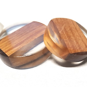 Transparent Modern Knobs Round Epoxy and Wood Handles Homemade Classic Waterproof Furniture Pulls for Cabinet Design