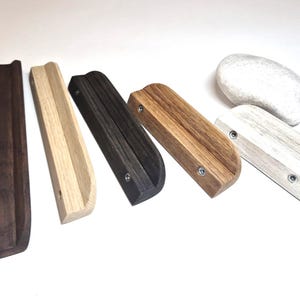 Tiradores largos de madera para muebles de armario, tiradores de cocina, tiradores de cajones de cómoda, pomo de roble auténtico de diseño minimalista para decoración del hogar.