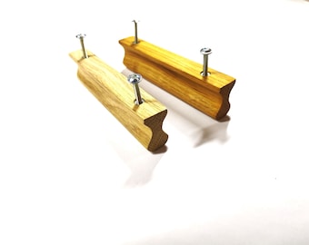 Long handles pulls Oak wood handles Handmade Pull-out cabinet Exclusive dresser handle Line drawer pulls Natural decoration kitchen cabinet