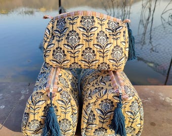 Quilted cotton cosmetic bag set,  new design toiletry bag, 3 pcs gifted item