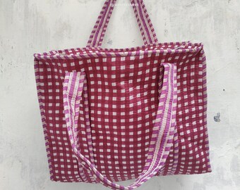 Handmade Quilted Cotton Tote Bag: Journey & Picnic