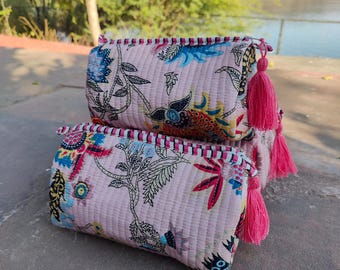 Quilted cosmetic bag set, new design toiletry bag, 3 pcs pouches