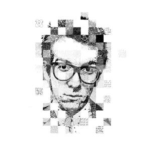 Elvis Costello Abstract Portrait Print: Archival Quality Music Art
