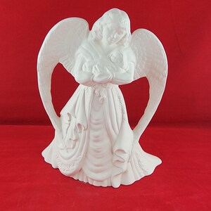 Ceramic Angel holding Baby, Ceramic bisque Angel Figurine, Ready to paint Angel, u paint ceramics, Angel figurine, Guardian Angel, Beautiful