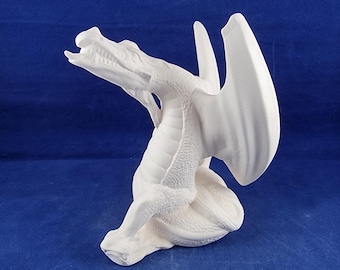 Ceramic Dragon Figurine, Ready to Paint, DIY Craft