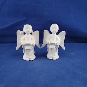 Ceramic Angel Figurines, Ceramic Singing Angels, Little Boy Angel, Figurine, Little Girl Angel figurine, Ready to paint Angels, bisque angel