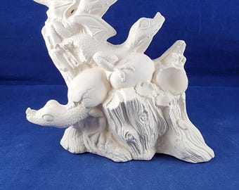 Ceramic Dragon Hatchlings, Unpainted Bisque Figurine, Ready to Paint