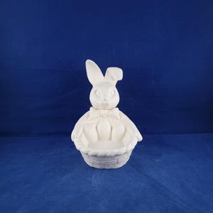 Ceramic Bunny Dish, Easter Rabbit Dish, Candy Dish, Easter decoration, Ready to paint, u paint Easter, Easter Candy Dish, Easter Basket dish