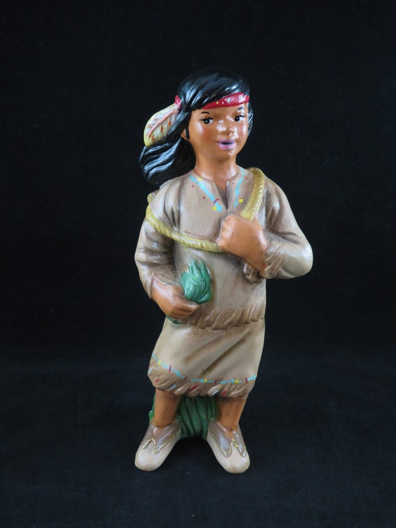Ceramic Native American Ceramic Cherokee Figurine Ceramic Etsy