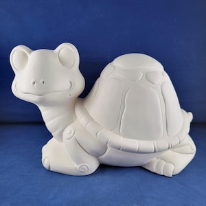 Ceramic Turtle, Clay Magic Snappy Turtle, Snappy the Turtle, Ready to paint, u paint Turtle, Turtle figurine, Garden decoration, bisque