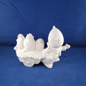 Ceramic Humpty Dumpty, Humpty Dumpty with Wagon, Easter Eggs, Easter decoration, Ready to paint, u paint Easter, Egg decoration, cute Eggs