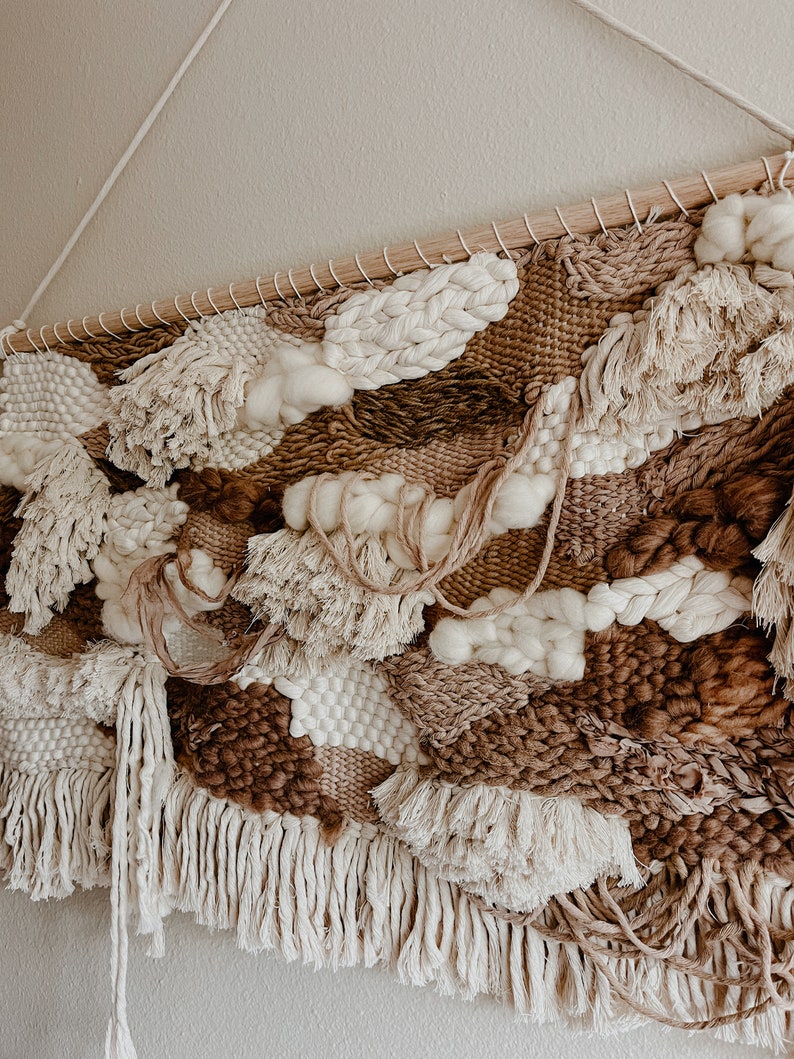 Extra Large Neutral & Brown Weaving Wall Hanging / Neutral Etsy
