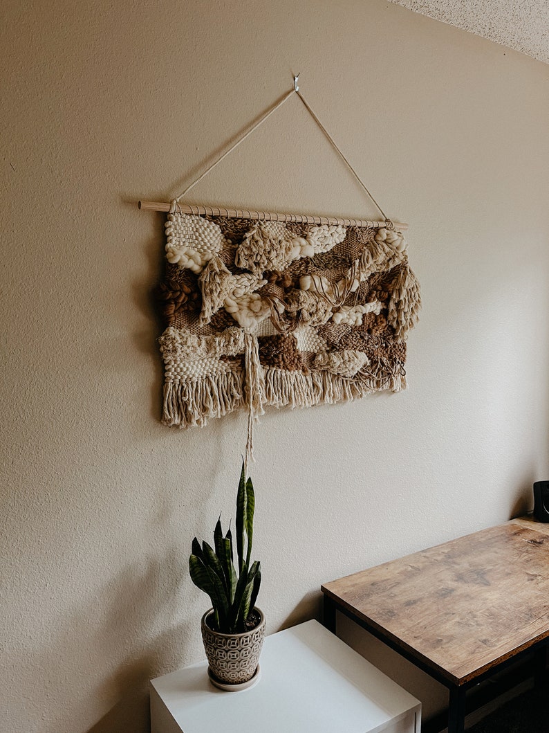 Extra Large Neutral & Brown Weaving Wall Hanging / Neutral Etsy