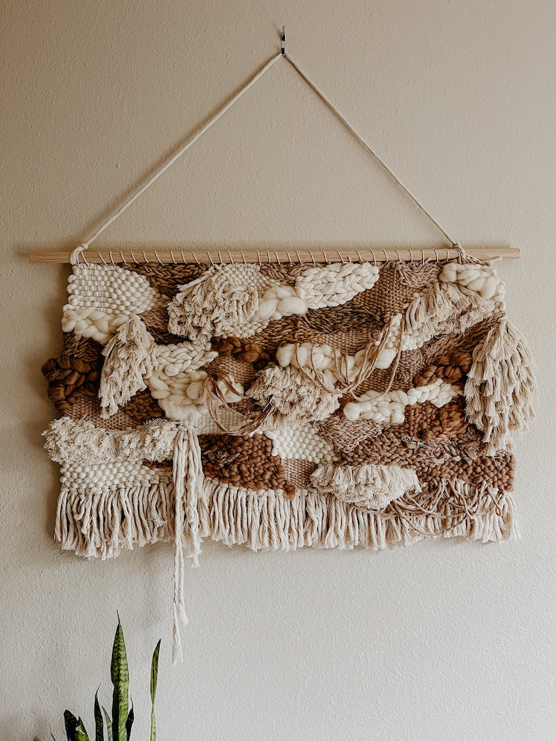 Extra Large Neutral & Brown Weaving Wall Hanging / Neutral Etsy