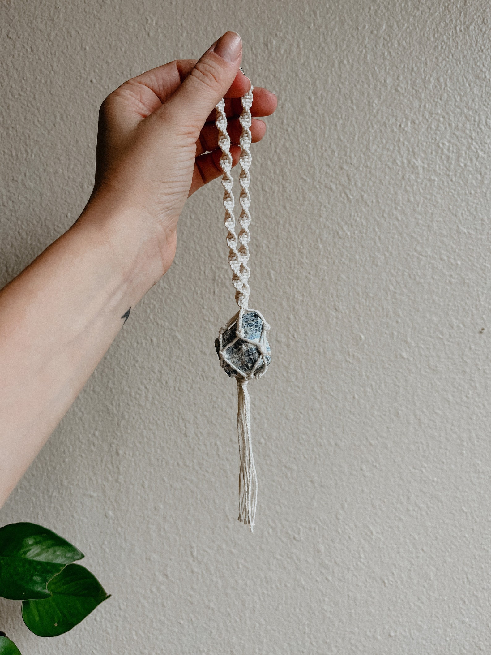 Crystal & Macrame Car Charm / Car Accessory / Boho Macrame Car | Etsy