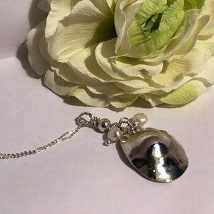 Upcycled Silver Spoon Necklace,Spoon Jewellery,Shell Necklace,Silver Necklace,Gifts for her,Valentine gifts,for her,pendent,