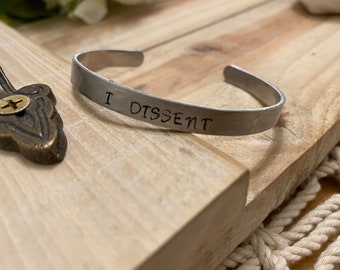 I dissent RBG tribute cuff bracelet