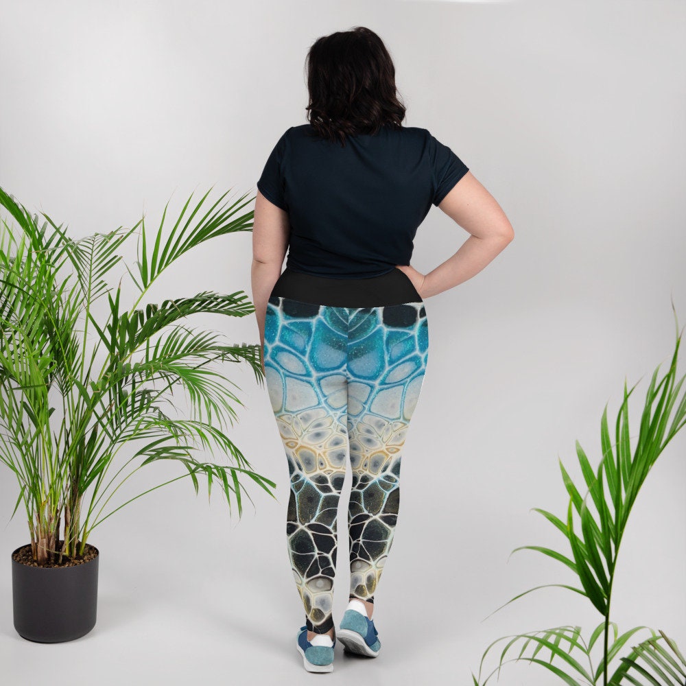 Plus Size Leggings-mid-night Blues 