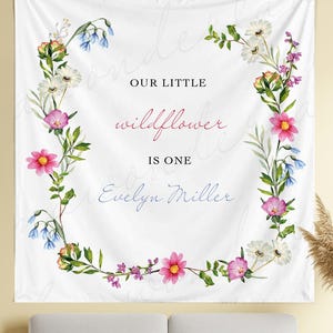 a little wildflower birthday party backdrop, wildflowers party theme, first wildflower birthday, wildflowers wedding, wildflower baby shower