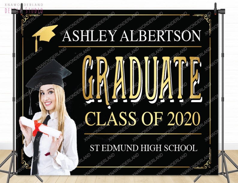Quarantine graduation photo grad backdrop Class of 2020 | Etsy