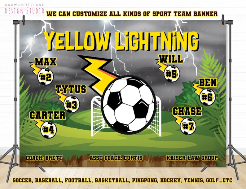 Custom Soccer Team Banners custom sport team banner AYSO Etsy