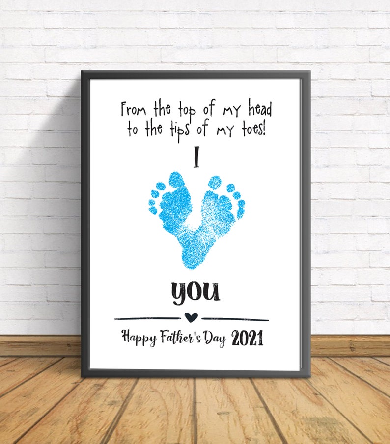 Printable child foot print fathers day gift children foot | Etsy