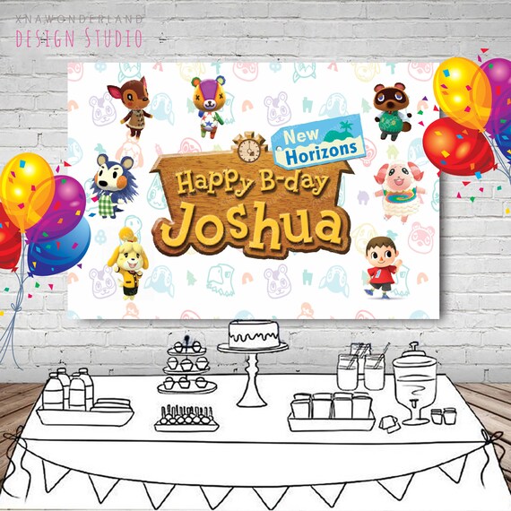 Download Animal Crossing Backdrop Amiibo Cards Acnl New Leaf Animal Crossing Svg Acnh Animal Crossing Theme New Horizons Birthday Loot Island Party Decor Paper Party Supplies
