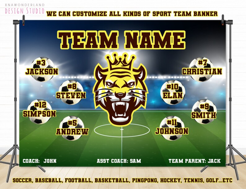Custom Soccer Team Banners custom sport team banner AYSO Etsy