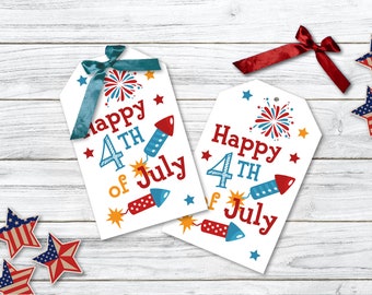 vierter Juli DRUCKBAR, vierter Juli Geschenkanhänger, 4. Juli Sofort-Download, vierter Juli Dankeschön Tags, Americana Tags, Patriot Tags