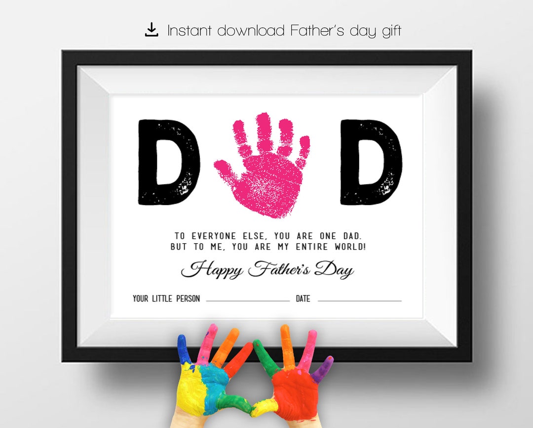 Father's Day Hand Print Gift, Father's Day Printable, Printable Craft ...
