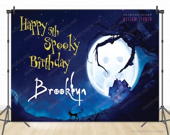coraline birthday Backdrop Banner, coraline party decor, custom coraline decor sign, custom spooky birthday, coraline birthday photo decor