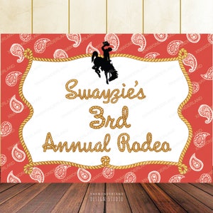 western cowboy backdrop, rodeo birthday banner, rodeo party decor, my first rodeo banner, bull riding backdrop, 1st first rodeo birthday,