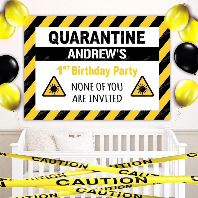 Quarantine Backdrop Quarantine Banner Quarantine Birthday Etsy