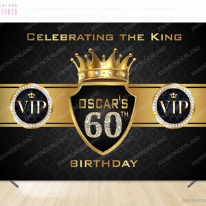 vip banner 50 birthday decor birthday for him vip backdrop celebrating the king 50 birthday banner king backdrop 40 50 60 birthday