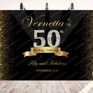 40 50 60 birthday backdrop, 50th birthday banner, fifty and fabulous, 50th birthday gifts, 40s 50s 60s birthday, 50 birthday for men women