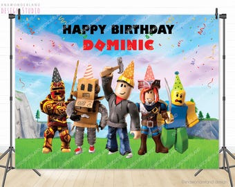 roblox theme birthday backdrop , Roblox game party banner, Roblox Party Decor sign, Roblox Birthday Decorations, boy game birthday sign png