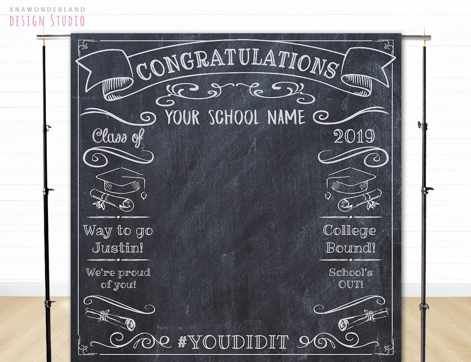 Chalkboard grad backdrop Class of 2020 Graduation backdrop Etsy