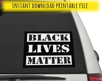 Black Lives Matter svg, Cut File svg dxf png, Cricut svg, adesivo per auto Black Lives Matter, Non riesco a respirare, George Floyd, cartello da giardino BLM,