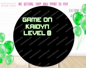 video game backdrop, game on birthday, level up party banner, Boys video game party decor, game on birthday decor, Game Night Backdrop sign