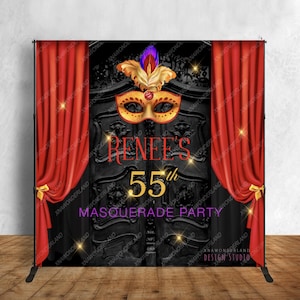 Masquerade backdrop, Masquerade birthday decor, Masquerade Banner, men women mask Masquerade, mardi gras, mask masquerade, black gold masks