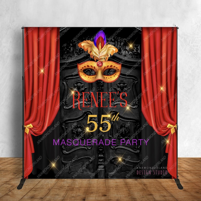 Masquerade Gold Lettering Masquerade Backdrop, Masquerade Birthday Decor, Masquerade Banner, Men ...