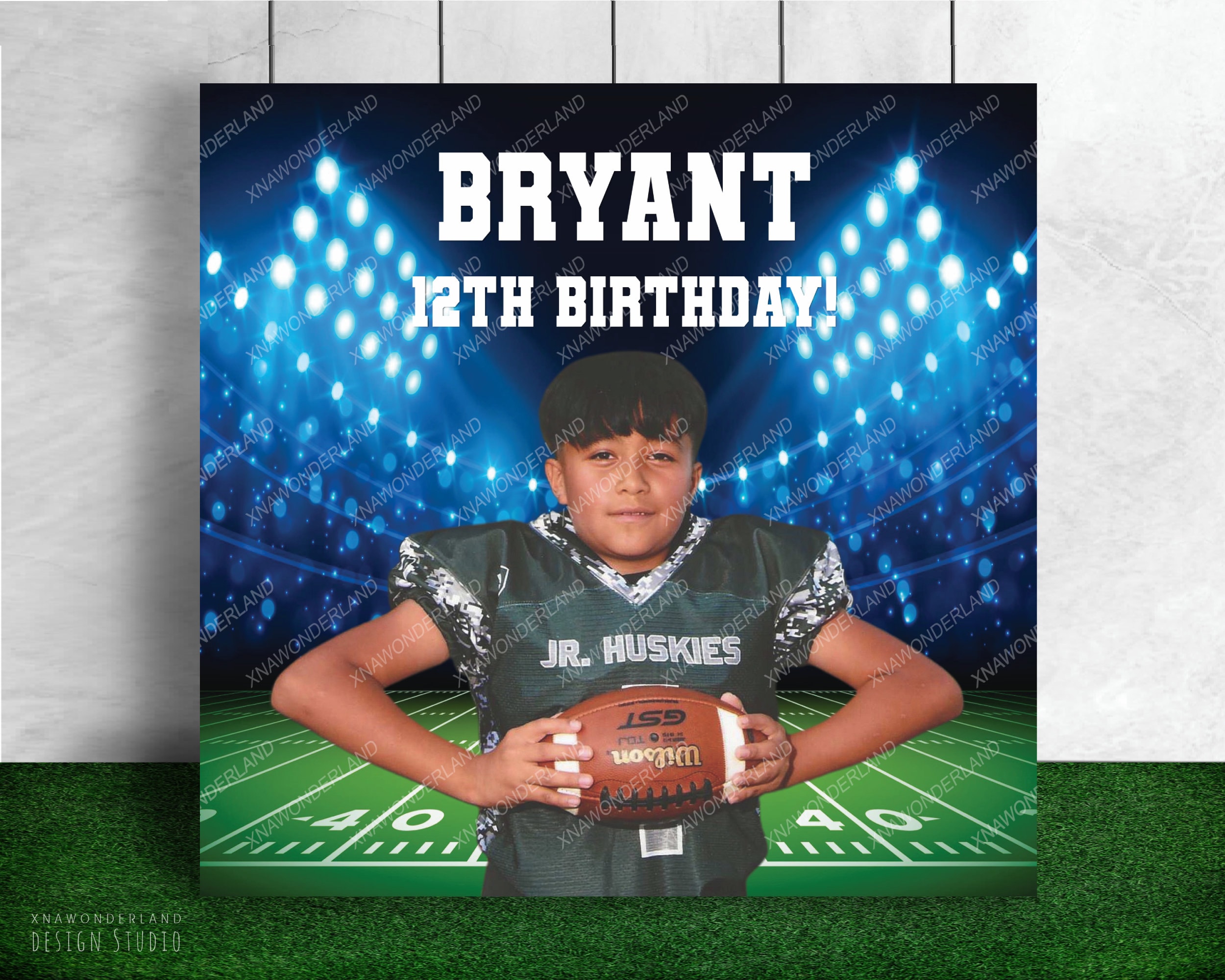 custom team sport backdrop personalized football banner football digital football custom football players photo football