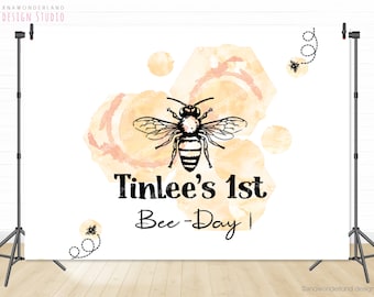 bee day party, bee day backdrop, bee day banner, 1st bee day, bee birthday banner, bee theme birthday, bee baby shower, bee party decor sign
